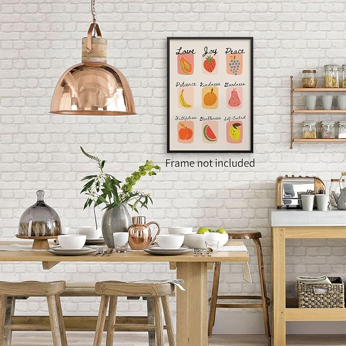 jkahh Trendy Fruit of The Spirit Wall Art Christian Bible Verse Posters Vintage