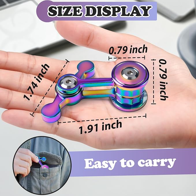 Fidget Spinner for Adults, Metal Silent Figette Office Desk Toy Quiet Cool Gadgets Gifts for Teen Boys Kid Anxiety Stress Relief Calm Down Sensory Autism Autistic ADHD Airplane Travel (Color+Silver)