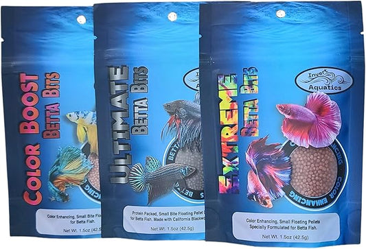 Betta Bits Variety Pack - 3 Different Betta Foods - Extreme Color, Ultimate & Color Boost!