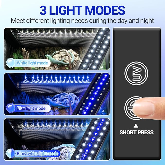 REPTI ZOO UVB Reptile Light with Dimming | 28 inch UVB LED Light Bulb for Reptile | 12W 10.0 UVB Lamp for Bearded Dragon Gecko Chameleon Frog | Reptile Light Bar Fixture with Controller