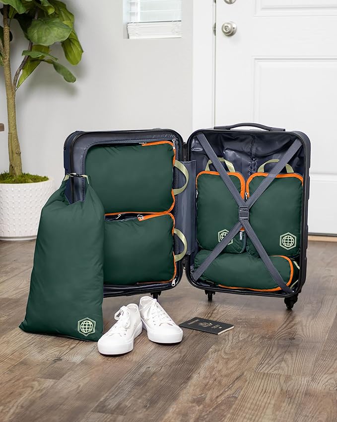 Compression Packing Cubes Set for Travel - Lightweight, Durable Clothes Organizer for Carry-On Luggage and Suitcases by TRIPPED Travel Gear