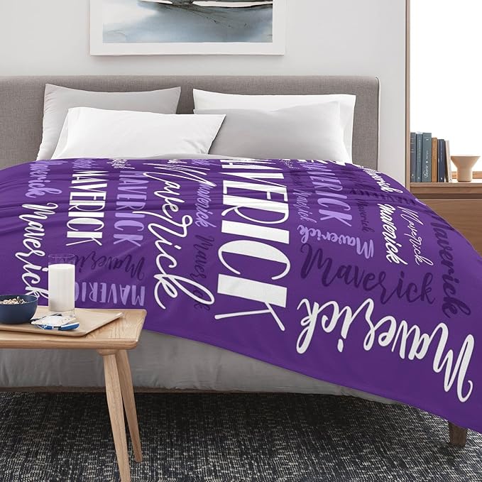 Name Blanket Personalized Blanket for Adult Kids Flannel Customize Throw Blanket Custom (Color 17, 50 x 60 Inches)