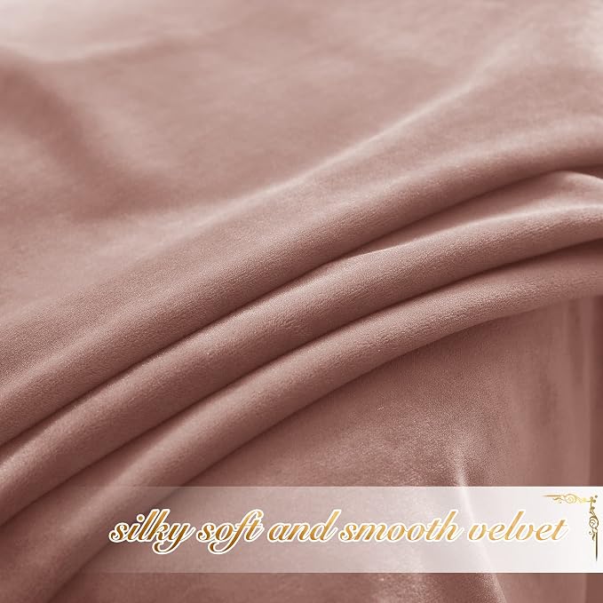 NICETOWN Dusty Pink Velvet Curtains and Drapes