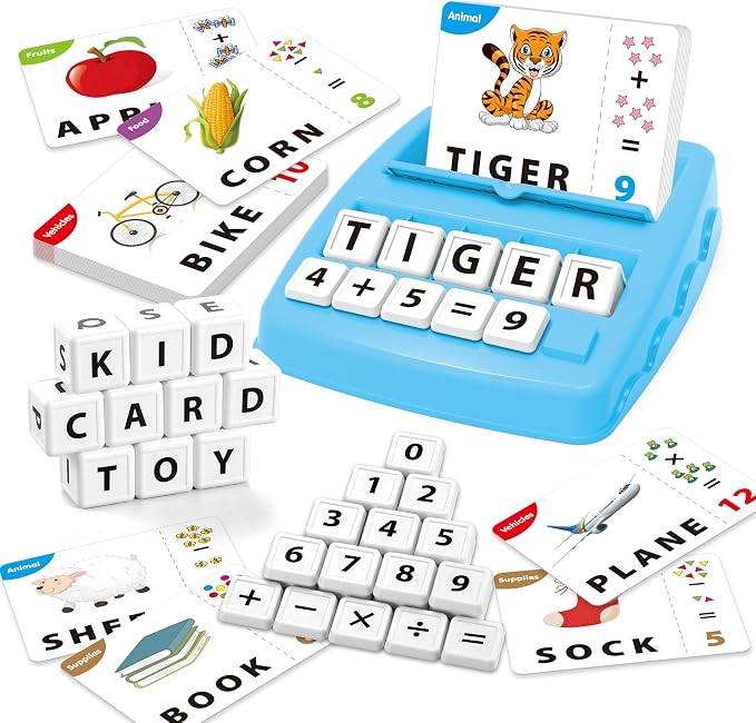 Yolscue Montessori Matching Letter Games,Educational Toys for 3-8 Year Olds Boys Girls,Alphabet Learning Toys for Kids Ages 3-8 Years,Birthday Party Gifts for 3-8 Year Olds Boys Girls(Blue)