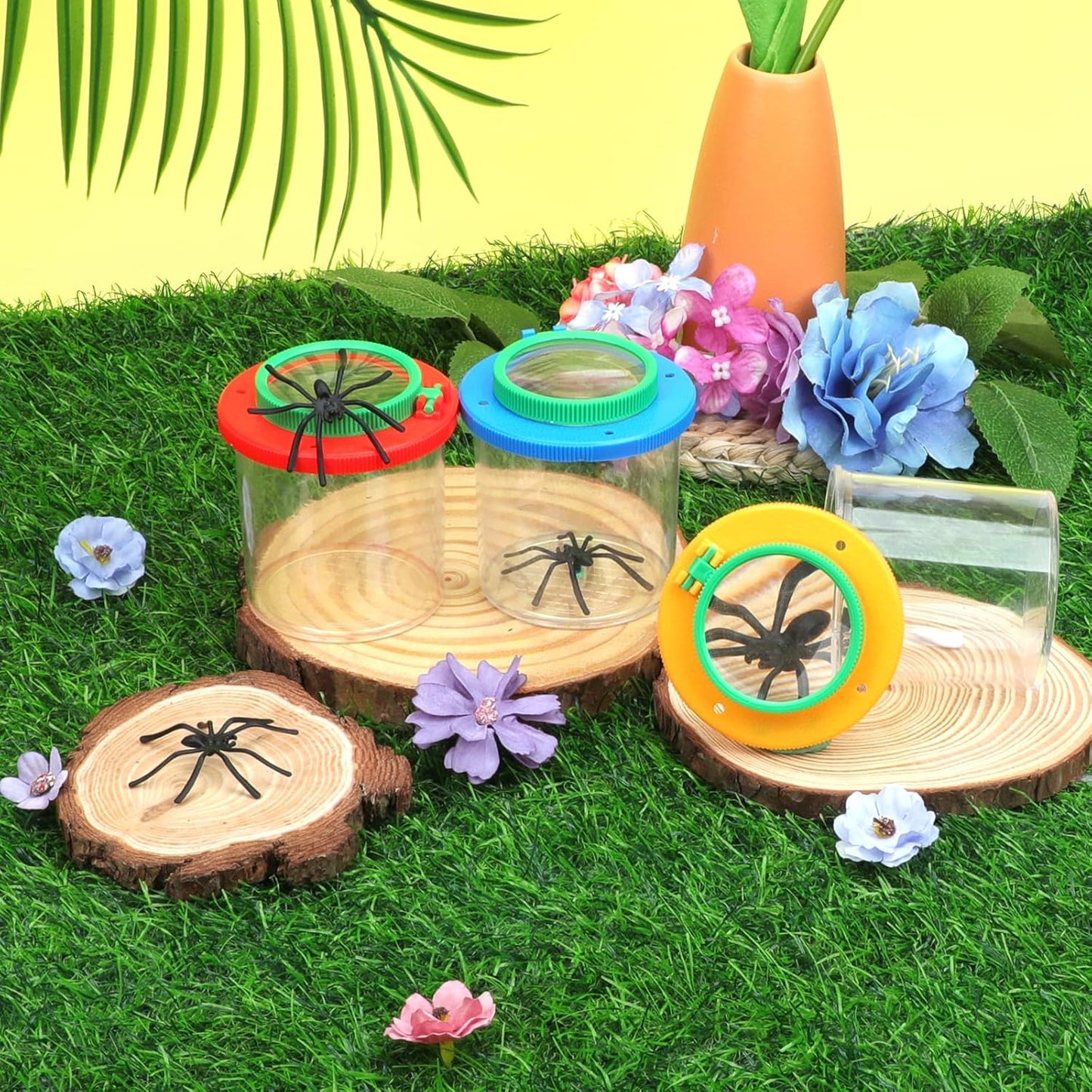 Coopay 3 Pieces Magnifying Insect Box - Bug Viewer, Critter Insect Cage, Container, Bug Catcher Cage, Jar Collecting Kit for Children, Kids Science Nature Exploration Tools