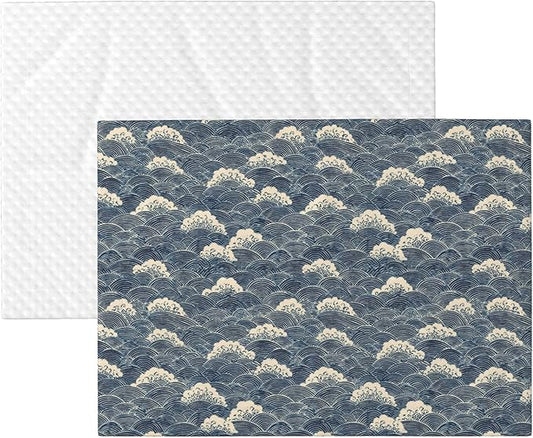 Waterproof Dog Blanket Soft Pet Blanket for Puppy Cat, Fleece Cat Throw Blankets for Furniture Bed Couch Sofa Reversible - Japanese Water Wave 1