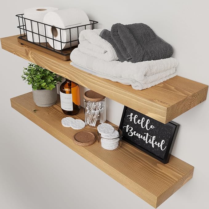 BAOBAB WORKSHOP Natural Wood Floating Shelves
