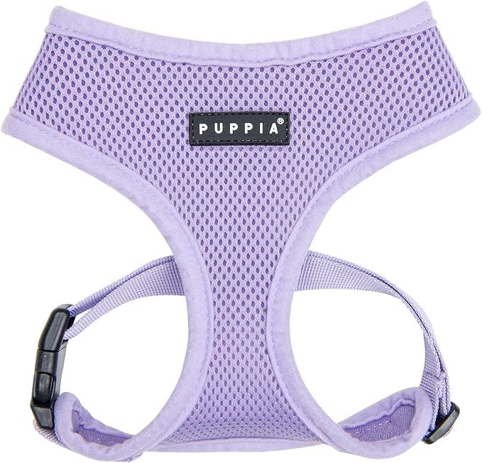 Puppia Soft Dog Harness No Choke Over-The-Head Triple Layered Breathable Mesh Adjustable Chest Belt and Quick-Release Buckle, Violet, X-Large