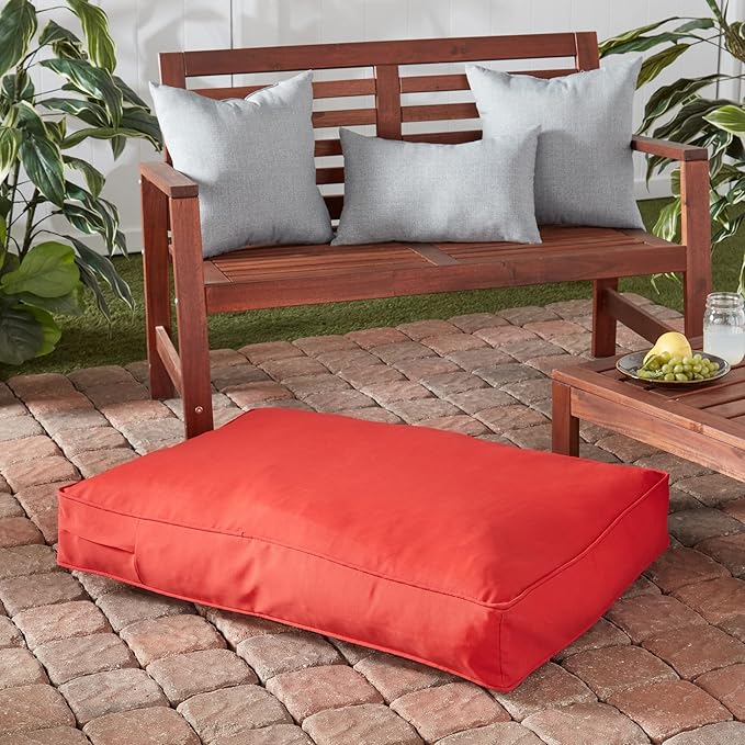 Charlie Rectangle Indoor/Outdoor Pillow Style Dog Bed, Salsa, Small (24" x 36")