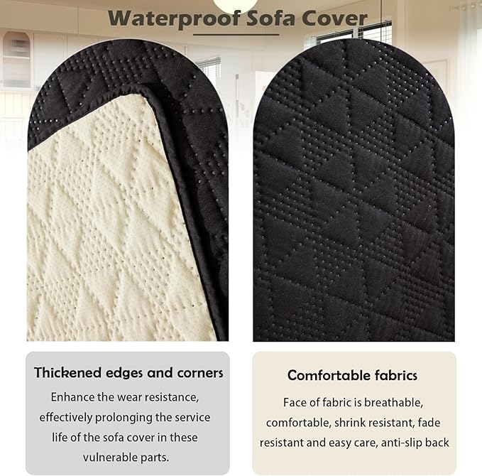 Waterproof Dog Bed Cover Pet Blanket, Soft Pet Couch Covers for Sofa Washable, Bed Couch Sofa Furniture Protector for Puppy Cat Kids (Black,210 * 210 CM)