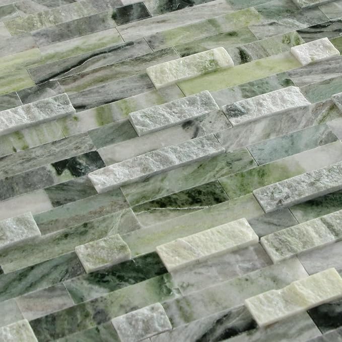 SUNWINGS 5-Sheet Peel and Stick Mosaic Natural 3D Stone Self Adhesive Marble