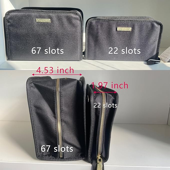 ROWNYEON Lipstick Organizer Case Lipstick Holder Portable Lipstick Bag Travel Makeup Bag Cosmetic Case Large Capacity Lipstick Carrying Case Makeup Artist Lip Gloss Storage Bag