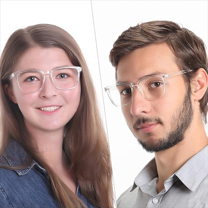 YEIN Bifocal Reading Glasses with Blue Light Blocking Lenses, Bifocal Reader for Women and Men, Vintage Square frame with Spring Hinge (+0.75/+3.50 magnification)