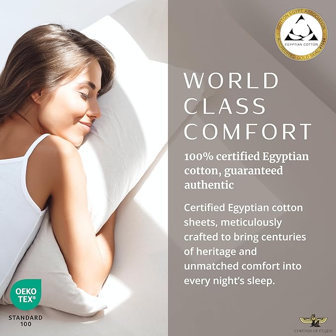 100% Egyptian Cotton Sheets King Size | 1200 Thread Count | CEA Gold Seal Certified | Ultra Soft | Cooling for Hot Sleepers | 18" Deep Pocket | King Size [Grey]