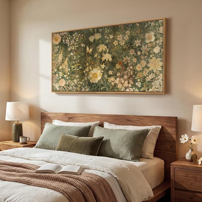 Large Framed Vintage Botanical Wall Art