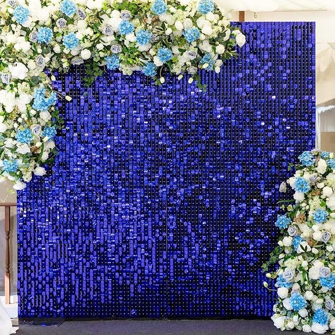 COKAOBE Blue Shimmer Wall Backdrop, Photo Backdrops