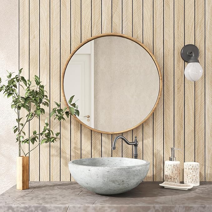 VEELIKE White Oak Wood Wall Panels Peel and Stick Foam Slat Wall Panel