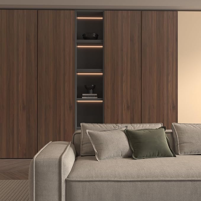 BOMENG Large Walnut Wood Contact Paper Matte 16"x591" Dark Brown Wood Wallpaper