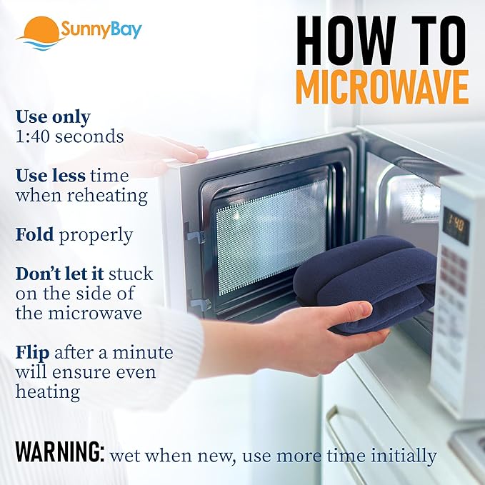 SunnyBay Microwave Heating Pad, Microwavable Moist Heated Neck and Shoulder Wrap, Versatile Weighted Beanbag Cold Pack or Warm Compress for Pain Relief, 26x4 Inches, Purple