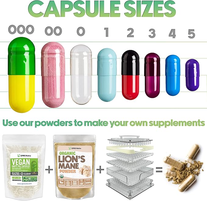XPRS Nutra Size 1 Empty Capsules - 500 Count Empty Gelatin Capsules - Empty Pill Capsules - DIY Capsule Filling - Pure Bovine Pill Capsules Empty Gel Caps (Gold)