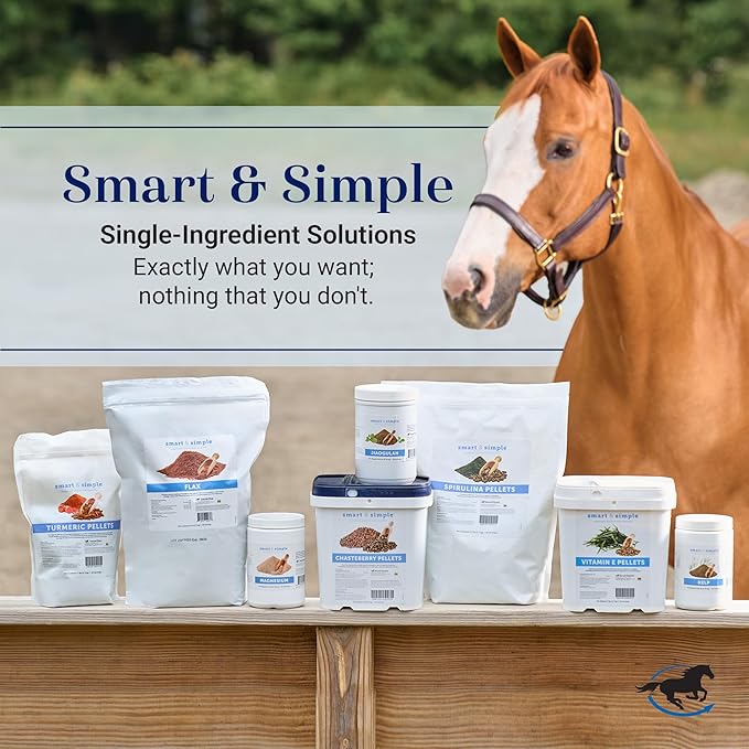Smart & Simple Spirulina Pellets for Horses | Immune Support, Respiratory Supplement for Horses | Convenient and Tasty Apple Banana Flavor | 56 Servings | 3.7 lb Bag