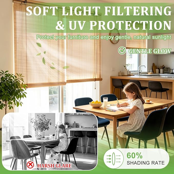 Bamboo Blinds 23x48 inch Bamboo Roman Shades
