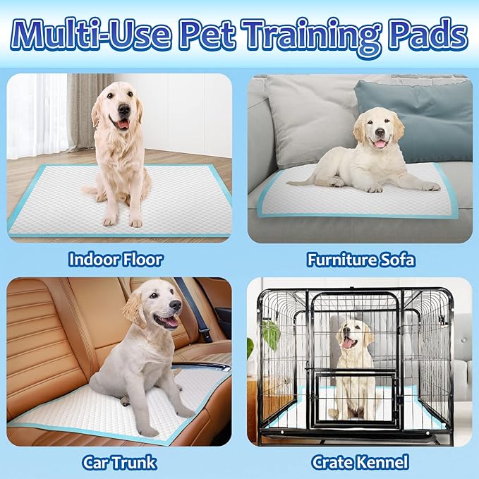 Puppy Pads Extra Large 30"x36", 40 Count Thicken XLarge Puppy Pee Pads for Dogs Super Absorbent, Leak-Proof Disposable Pet Training Pad, Potty Piddle Mats for Puppies, Cats, Doggies, Blue
