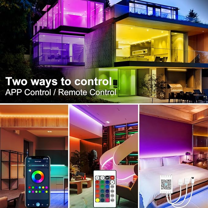 DAYBETTER LED Strip Lights 200 ft, Smart App Control Lighting Bedroom Rome Decor