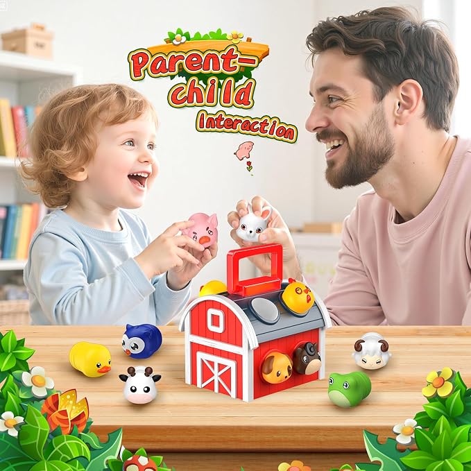 1-6 Year Old Girl Gifts, Animal Farm Montessori Toys for 1-5 Year Old Toddler Boy Toys 2-3 Farm Animals for Toddlers 1-3 Animal Toys Toddler Girl Toys Sensory Birthday Gifts for Girls