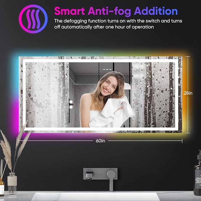 Antok 28"x 60" LED Bathroom Mirror