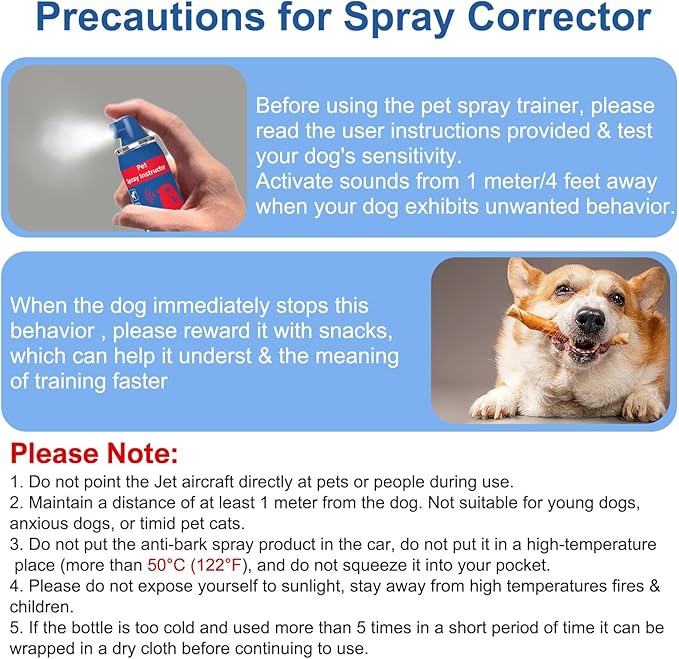 Dog Corrector Spray 70ml 2 Pack Pet Trainer Spray, Corrector Spray for Dog to Stops Barking, Jumping Up, Food Stealing, Dog Fights, Avoidance, Unwanted Dog Behaviour