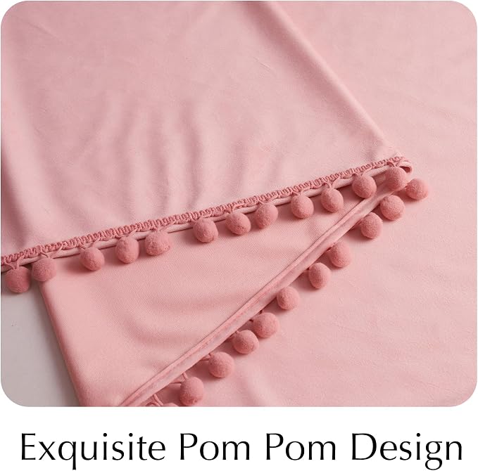 NICETOWN Blush Pink Velvet Curtains 84" Long
