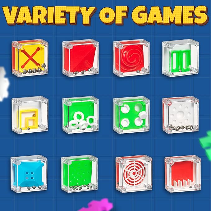 Mini Cube Puzzle Games (72-Pack) 3D Brain Teaser Maze Ball Party Favors | 1.5-In IQ Balance Puzzle Boxes for Kids, Teens & Adults, Mini Games, Stocking Stuffers, Goodie Bags & Carnival Prizes