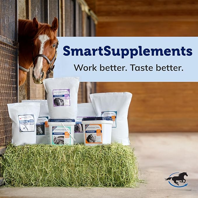SmartEquine EquiBase Grass Pellets | Horse Vitamins & Minerals Supplement, Forage Balancer | Horses in Light to Moderate Work | 45 lb Bucket