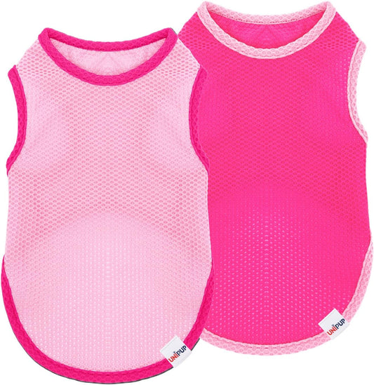 2 Pack Cooling Shirts for Dogs, Breathable Lightweight Dog Shirts for Small Dogs Girl, Sleeveless Sun Protection Shirts for Dog&Cat Puppy Vest Pet Apparel