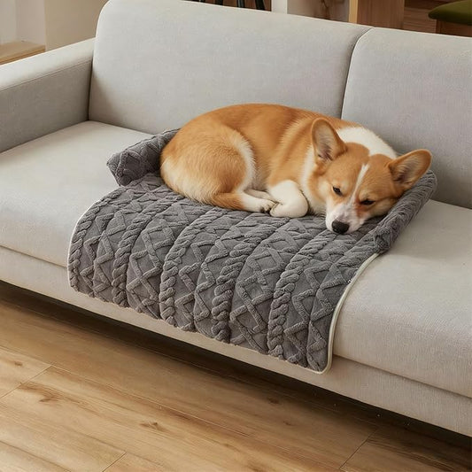 Dream Cloud Pet Sofa Bed for Couch, 2026 Upgraded Plush Washable Waterproof Non-Slip Pet Mat, Cozy Furniture Protector for Small Medium Dogs & Cats (Gray)