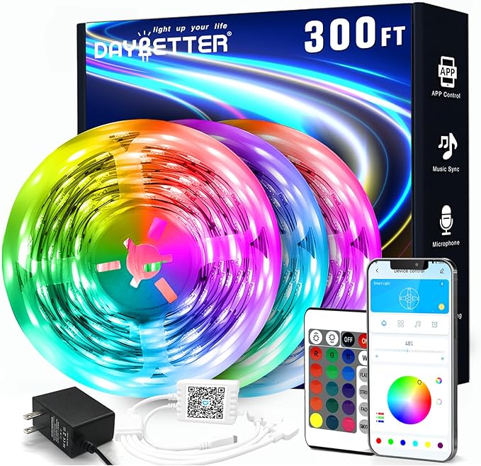 DAYBETTER Led Strip Lights 300 ft Color Changing Lights Strip
