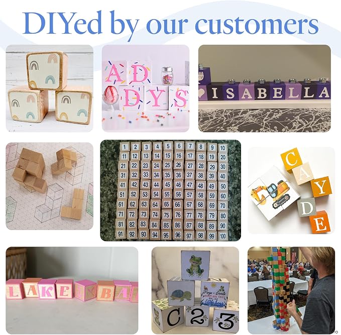 DIY Wooden Cubes 3/8-inch, Pack of 250 Small Blank Wooden Blocks, Unfinished Wood Blocks for Crafts, STEM, Dice, and Building Blocks for Stacking, by Woodpeckers