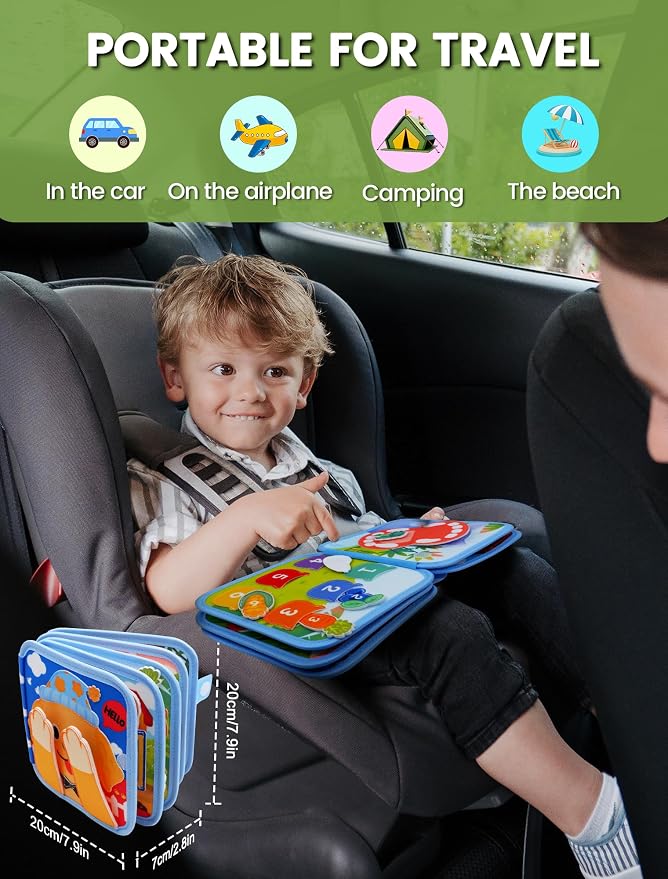 Toddler Busy Book Montessori Toys, Busy Board for Toddlers 1-3, Dog book | Travel toys, Travel essential, Learning activity, Quiet play, Gift ideal, Soft felt book, BPA-free, Non-toxic, Screen-free