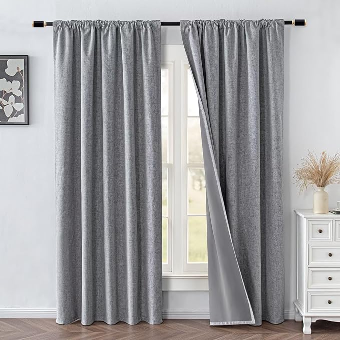 IGEMAEVE 100% Blackout Curtains 108 Inches Long