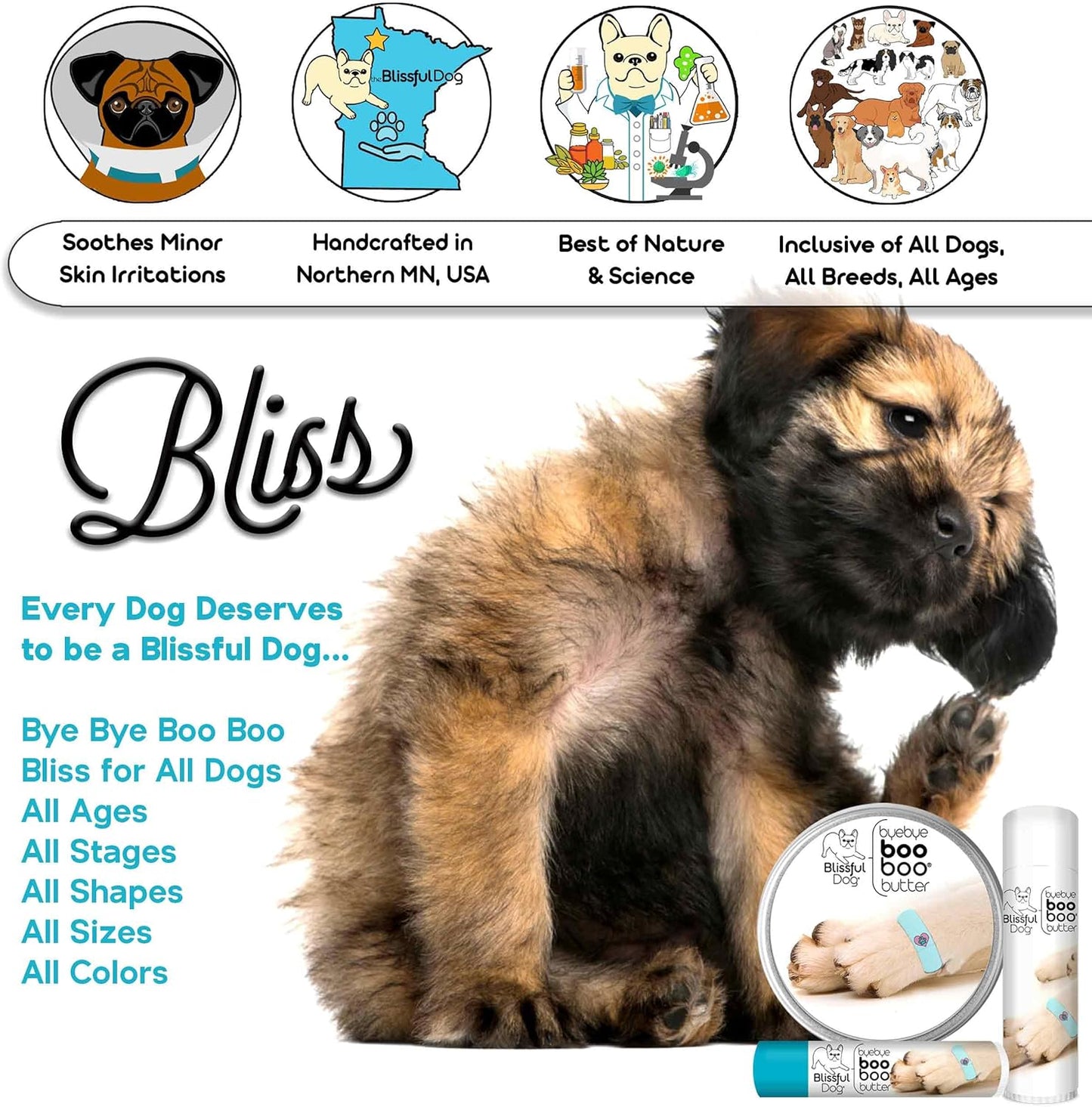 The Blissful Dog 1 oz TIN Australian Shepherd Booboo Butter
