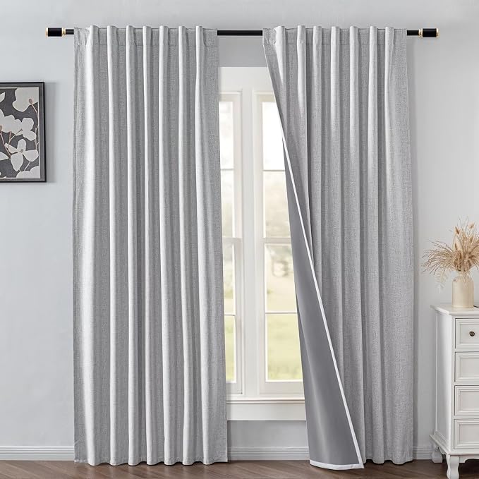 IGEMAEVE 100% Blackout Curtains 90 Inches Long