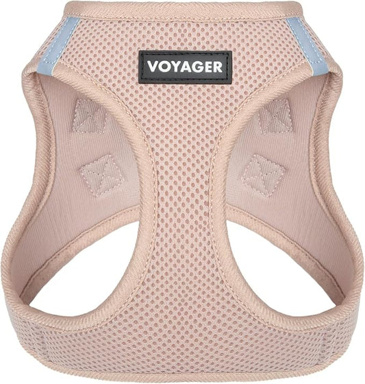 Best Pet Supplies Voyager Step-in Air Harness - All Weather Mesh, Reflective, No Pull Harness for Dogs, Cats - Secure with Hook & Loop Fastener, Buckle, Double D-Rings - Khaki, S
