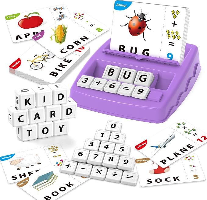 Yolscue Montessori Matching Letter Games,Educational Toys for 3-8 Year Olds Boys Girls,Alphabet Learning Toys for Kids Ages 3-8 Years,Birthday Party Gifts for 3-8 Year Olds Boys Girls(Purple)