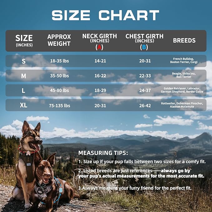 Auroth Tactical Dog Harness for Large Dogs No Pull Adjustable Pet Harness Reflective K9 Working Training Easy Control Pet Vest Military Service Dog Harnesses Grey L