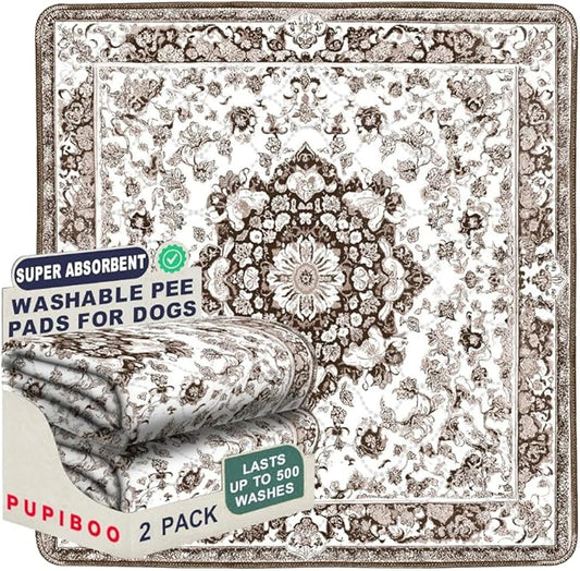 PUPIBOO Washable Pee Pads for Dogs & Cats - Super Absorbent Reusable Puppy Training