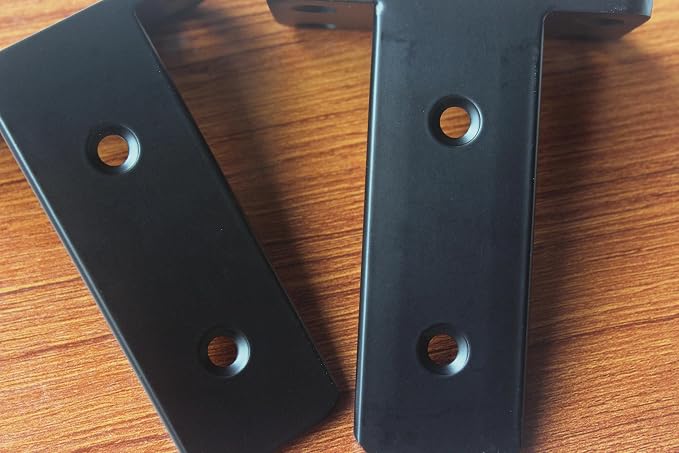16 Pack - 4 inch Black Hidden L Shelf Bracket Iron Floating Shelf Brackets