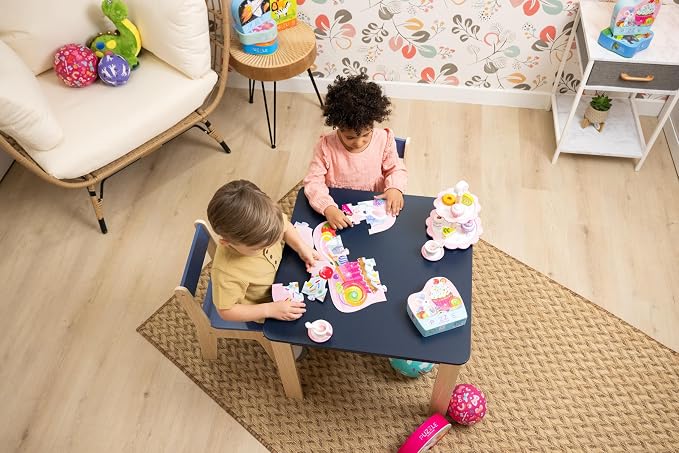 Crocodile Creek 12-Piece Mini Jigsaw Puzzle - Fun Floor Puzzles for Kids Ages 2-4 and Up - Heavy-Duty Shaped Box for Storage - Jungle Friends - 12" x 9" Finished