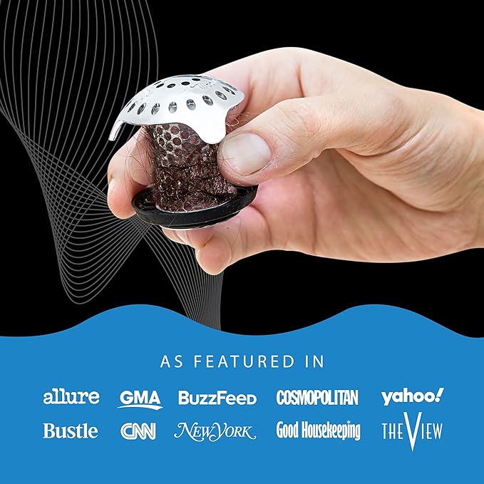 TubShroom Ultra Revolutionary Bath Tub Drain Protector Hair Catcher/Strainer/Snare Stainless Steel, Single Pack