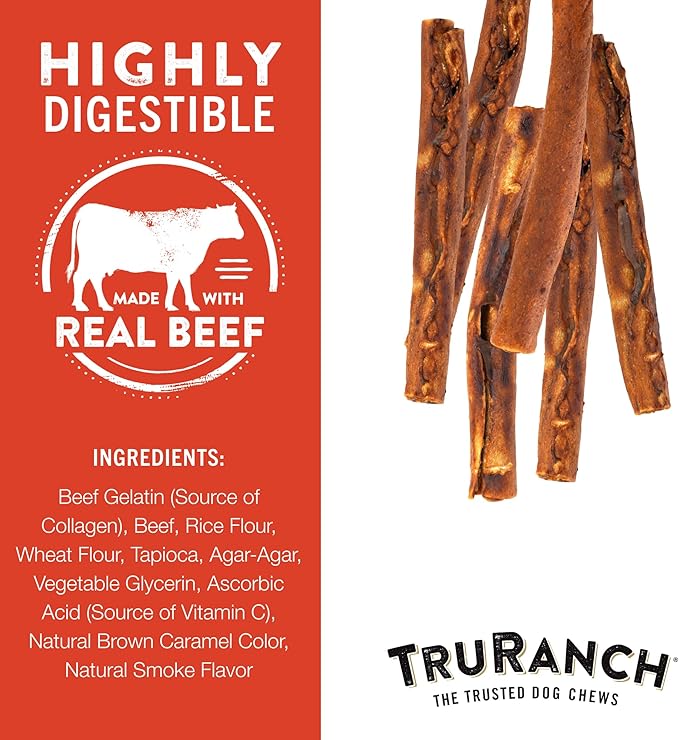 Collagen Rolls - 9" Collagen Rolls for Dogs - Long Lasting Healthy Joint Support - Rawhide Alternative - Skin & Coat Health - Made with Real Beef, Value Pack, 3 Bags, 9 Count